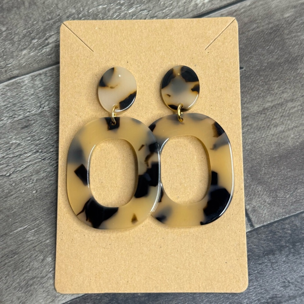 Acrylic Tortoise Shell Statement Earrings